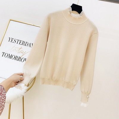 Modern női pulóver gyöngyökkel több színben