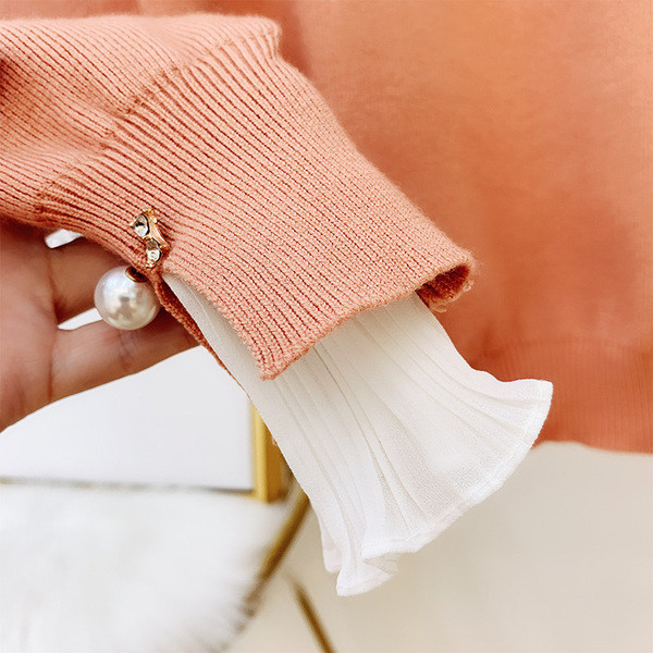 Modern női pulóver gyöngyökkel több színben