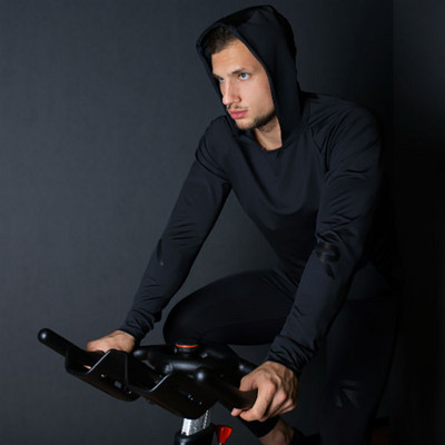 Alkalmi férfi blúz kapucnival és zsebbel