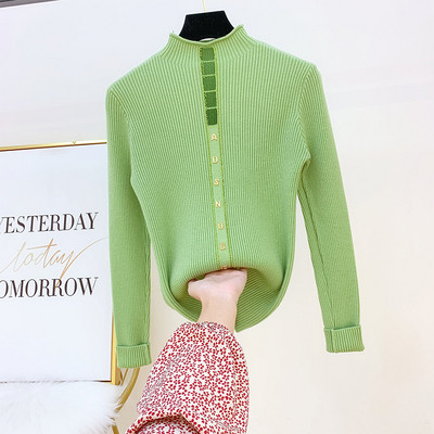 Modern női pulóver félmagas gallérral, négy színben