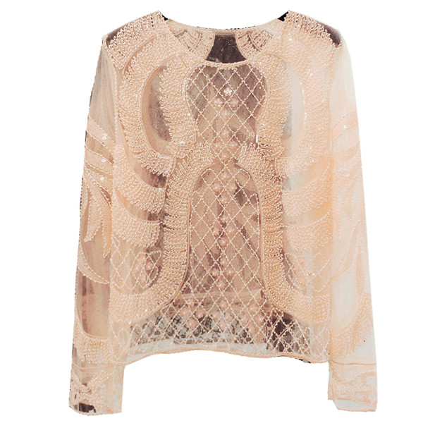 Csipke blúz kerek nyakkivágással, több színben