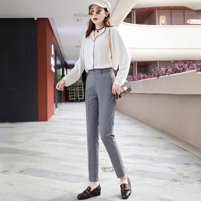 Szürke és fekete zsebes női nadrág új modellje