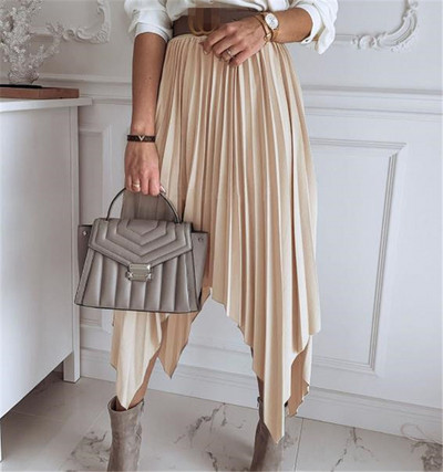 Aszimmetrikus modell női rakott szoknya három színben