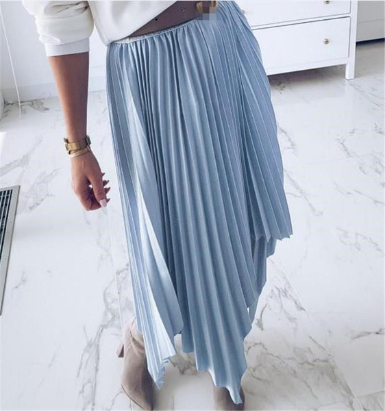 Aszimmetrikus modell női rakott szoknya három színben