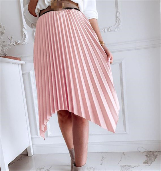 Aszimmetrikus modell női rakott szoknya három színben