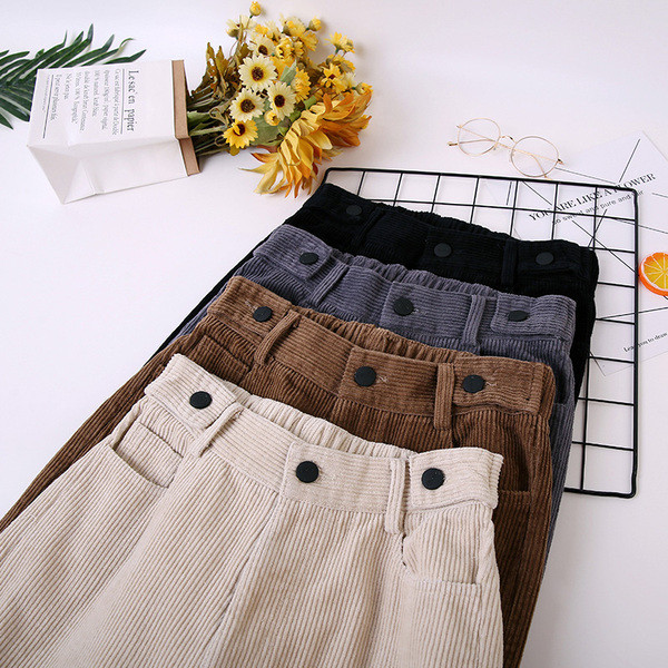 Pantaloni de dama actuali cu talie inalta in culorile gri, bej, negru si maro