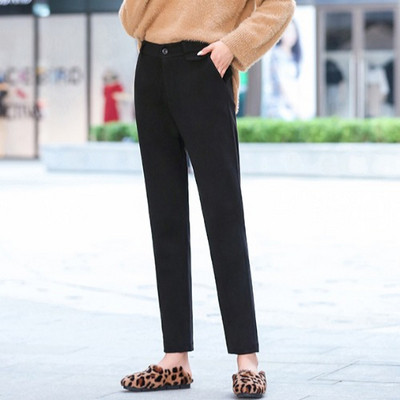 Pantaloni moderni de dama cu talie inalta in bej, gri si negru