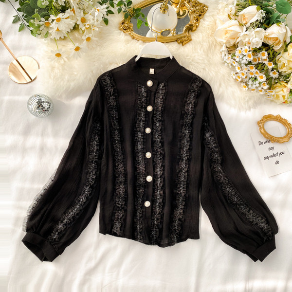 Cămașă elegantă de damă cu nasturi și guler în formă de O în mai multe culori