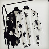 Floral μοτίβο  γυναικείο παεό σε δύο χρώματα