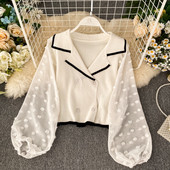 Γυναικεία μπλούζα με κολάρο και κουμπιά σε τρία χρώματα