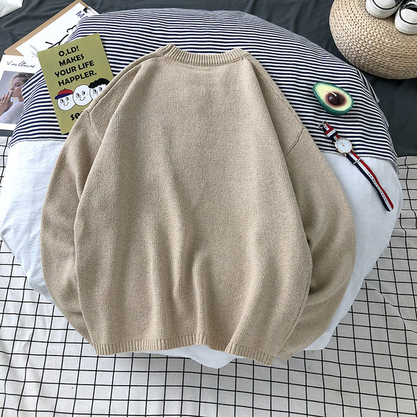 Pulover bărbătesc cu buzunar în negru și bej