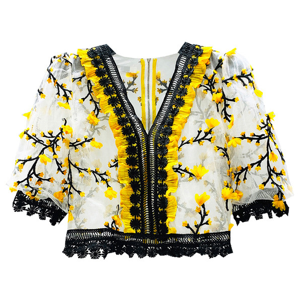 Női csipkeblúz spitz nyakkivágással, két színben