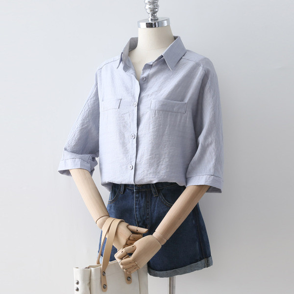 Új modell aktuális női ing 3/4 ujjal fehér és kék színben