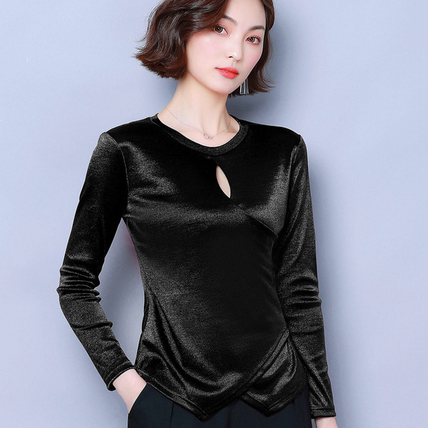 Aktuális női blúz ovális nyakkivágással több színben