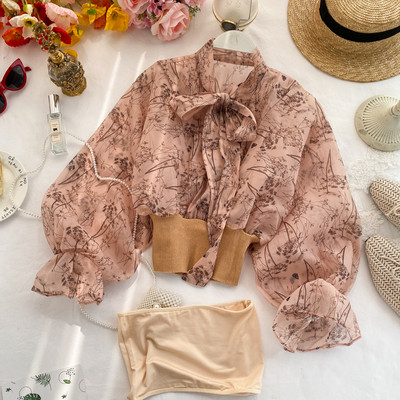 Cămașă de damă cu panglică în trei culori