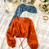 Bluza casual dama cu cravate si nasturi in mai multe culori