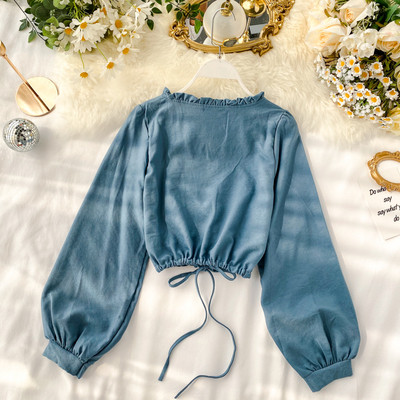 Bluza casual dama cu cravate si nasturi in mai multe culori