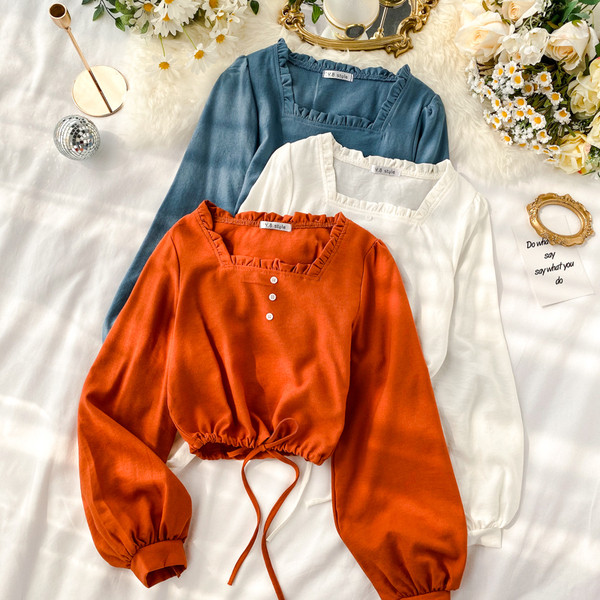 Bluza casual dama cu cravate si nasturi in mai multe culori