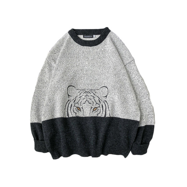 Modern férfi pulóver ovális nyakkivágással, több színben