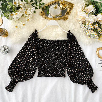 Bluză de damă modernă cu umerii goi și mâneci largi în mai multe culori