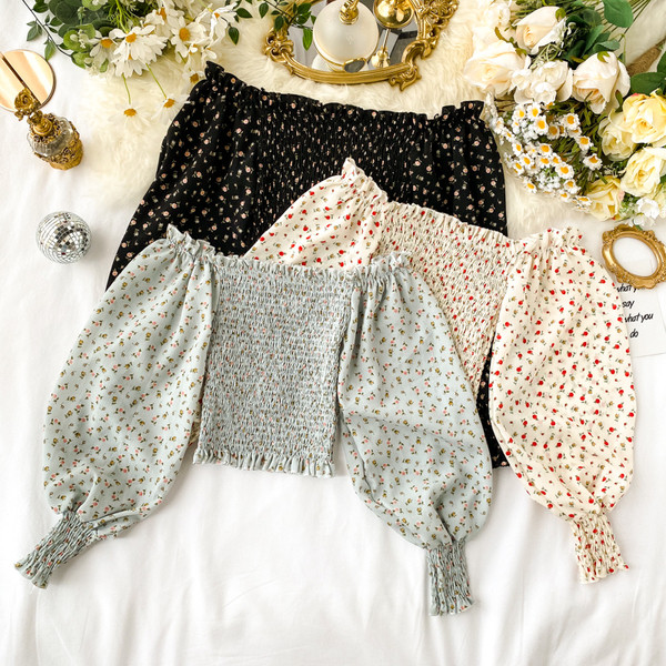 Bluză de damă modernă cu umerii goi și mâneci largi în mai multe culori