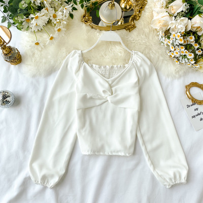 Modern női ing kerek nyakkivágással, különböző színekben