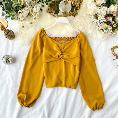 Modern női ing kerek nyakkivágással, különböző színekben