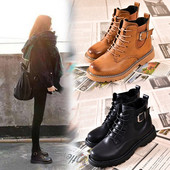 Ghete de dama moderne cu sireturi si catarama in negru si maro