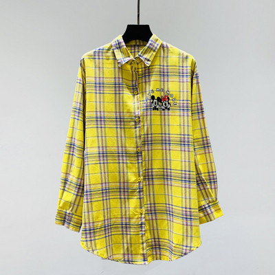 Cămașă damă în carouri - model lung în două culori