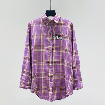 Cămașă damă în carouri - model lung în două culori