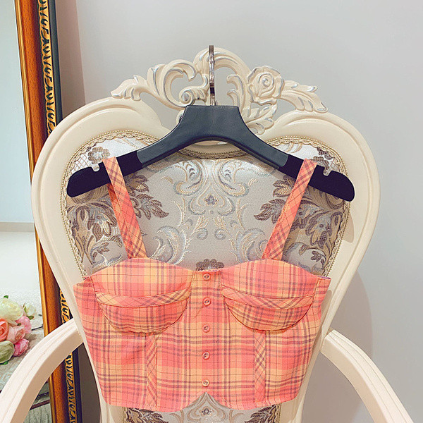 Bustiera dama in carouri in doua culori