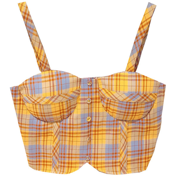 Bustiera dama in carouri in doua culori