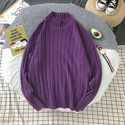 Pulover casual barbatesc cu guler inalt in diferite culori