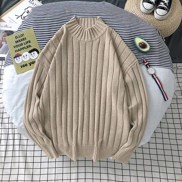 Pulover casual barbatesc cu guler inalt in diferite culori