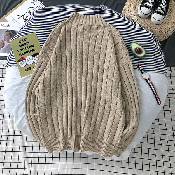 Pulover casual barbatesc cu guler inalt in diferite culori