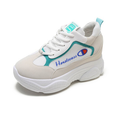 Tenisi casual dama cu talpa inalta in doua culori