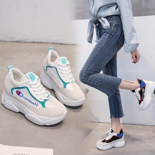 Tenisi casual dama cu talpa inalta in doua culori