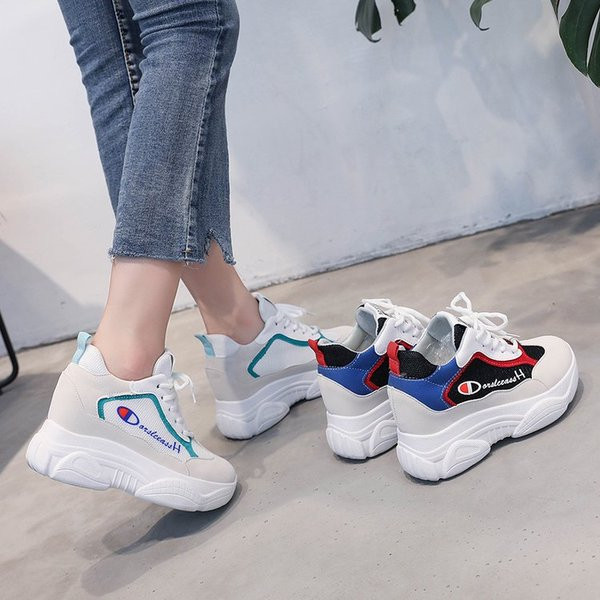 Tenisi casual dama cu talpa inalta in doua culori