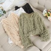 Bluză casual de damă în diferite culori și decolteu spitz