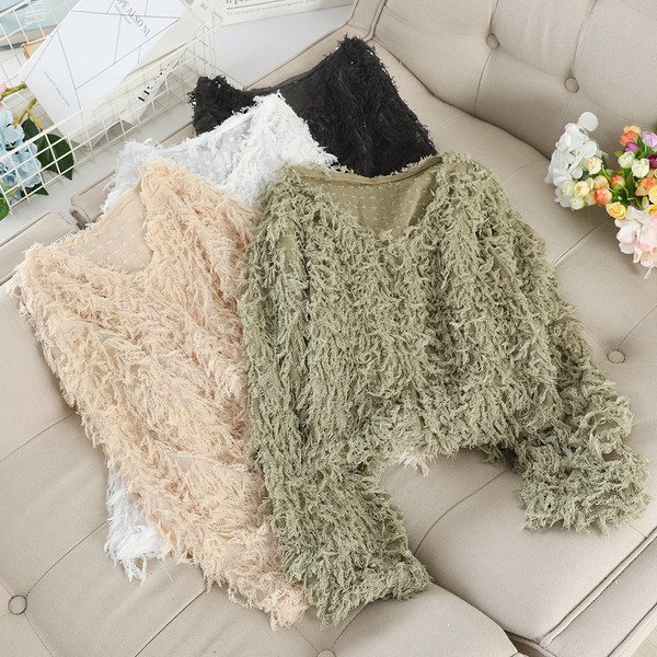 Bluză casual de damă în diferite culori și decolteu spitz