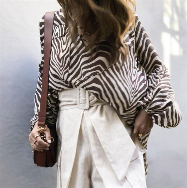 Cămașă de damă cu mâneci largi și model animal