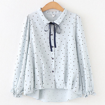 Cămașă de damă modernă în trei culori, cu guler și șireturi clasice