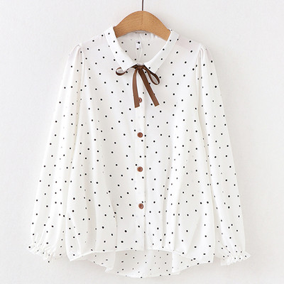 Cămașă de damă modernă în trei culori, cu guler și șireturi clasice