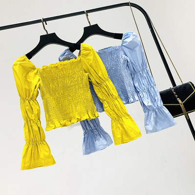 Bluză de damă modernă cu umerii goi în trei culori