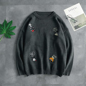 Ανδρικό πουλόβερ με κεντήματα σε τρία χρώματα