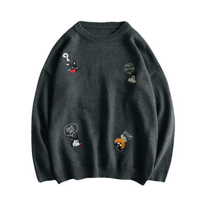 Ανδρικό πουλόβερ με κεντήματα σε τρία χρώματα