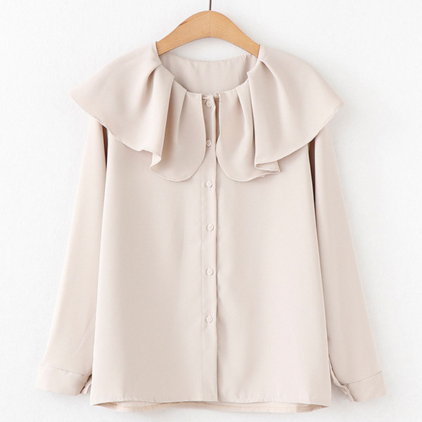 Aktuális női ing három színben ovális nyakkivágással és gombokkal