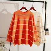 Pulover casual de dama cu maneci lungi si decolteu oval