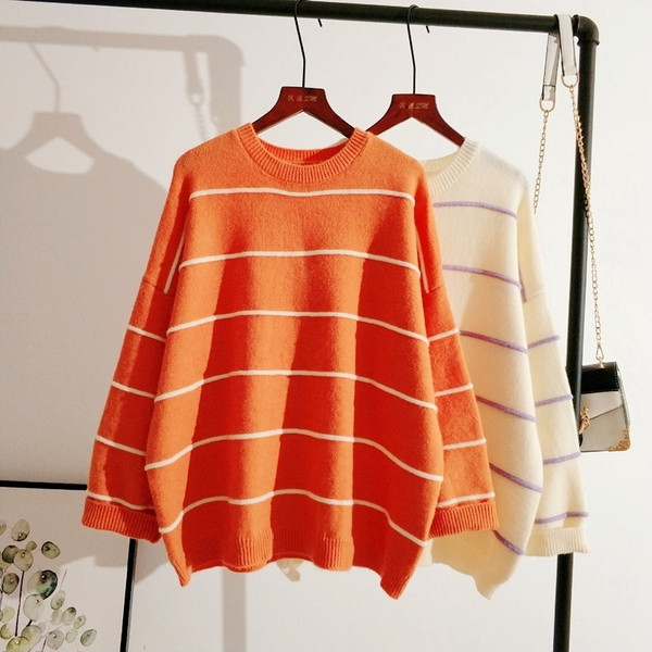 Pulover casual de dama cu maneci lungi si decolteu oval