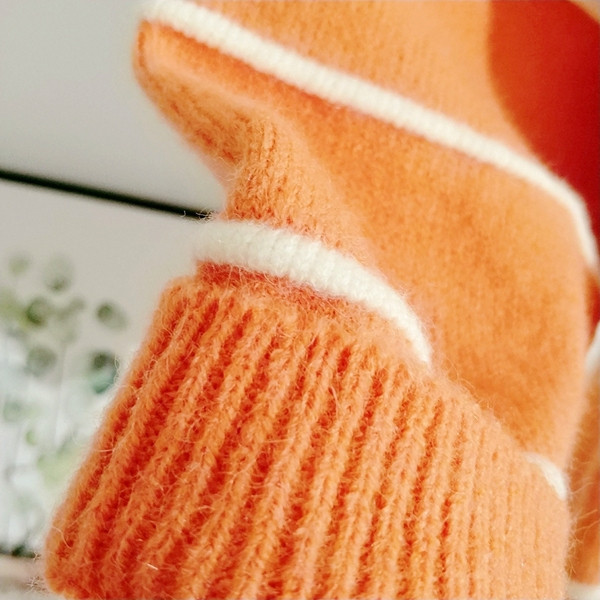 Pulover casual de dama cu maneci lungi si decolteu oval